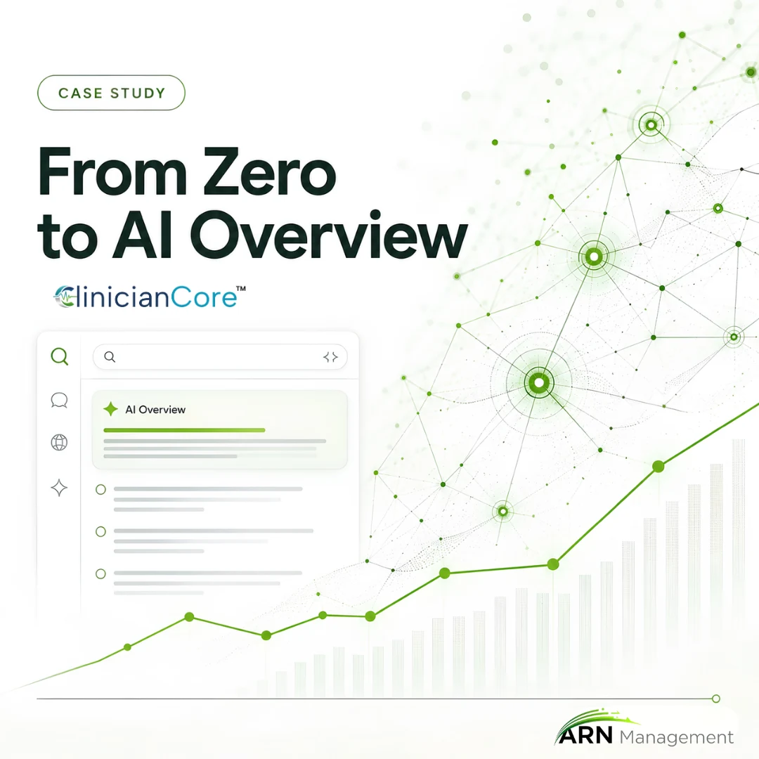 ClinicianCore ARN Management SEO GEO AEO case study featured image